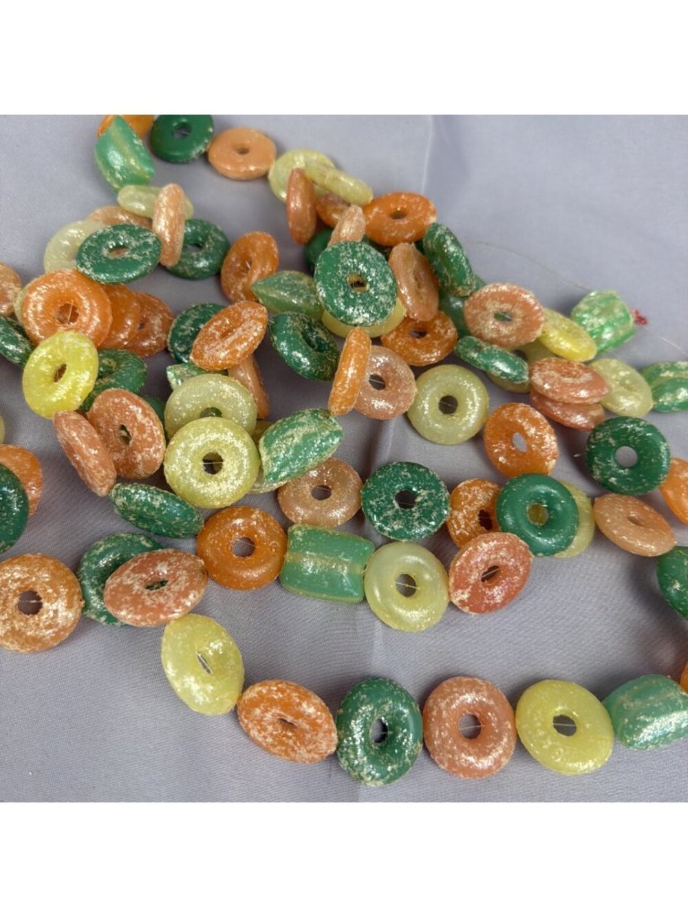 Vintage Blow Mold Sugared Candy Garland Lifesaver Gum Balls Christmas Kitsch 8'